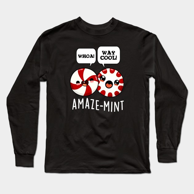 Amaze-mint Cute Peppermint Candy Pun Long Sleeve T-Shirt by punnybone